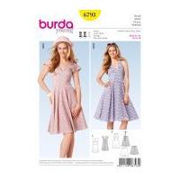 burda ladies sewing pattern 6793 fit flare dresses skirt