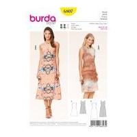 Burda Ladies Sewing Pattern 6807 Simple Fitted Dresses in 2 Lengths