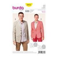 Burda Mens Sewing Pattern 6813 Smart Suit Jackets in 2 Styles