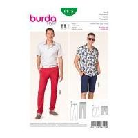 Burda Mens Sewing Pattern 6815 Fitted Jeans & Long Shorts