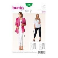 burda ladies plus size easy sewing pattern 6816 skinny fitted trousers ...