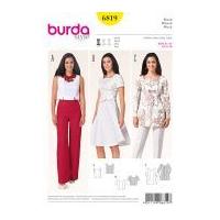 burda ladies easy sewing pattern 6819 fitted tops tunics