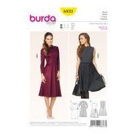 Burda Ladies Easy Sewing Pattern 6833 Dresses with Collar & Skirt Details
