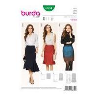 Burda Ladies Easy Sewing Pattern 6834 Straight & Fancy Skirts in 3 Styles