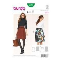 Burda Ladies Easy Sewing Pattern 6836 A Line Skirts with Pleat Detail