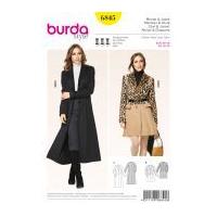 Burda Ladies Sewing Pattern 6845 Long Length Winter Coats