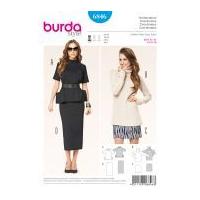 Burda Ladies Easy Sewing Pattern 6846 Tops & Straight Skirts