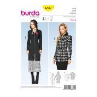 Burda Ladies Easy Sewing Pattern 6847 Zip Up Winter Coats