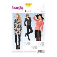 Burda Ladies Easy Sewing Pattern 6848 Stretch Knit Tops & Dress