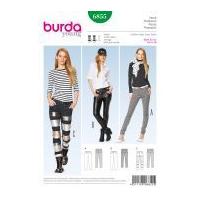 burda ladies sewing pattern 6855 skinny fit jeans in 3 styles