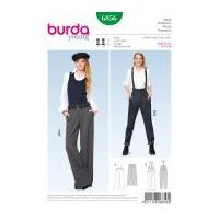 Burda Ladies Sewing Pattern 6856 Trousers in 2 Styles & Braces