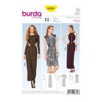 Burda Ladies Sewing Pattern 6858 Dresses with Wait Cut Out Details