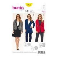 Burda Ladies Sewing Pattern 6876 Fitted Jackets in 3 Styles