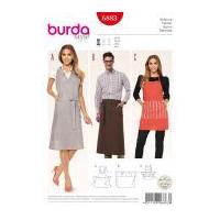 Burda Ladies & Mens Easy Sewing Pattern 6883 Aprons in 3 Styles