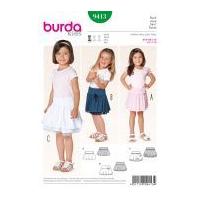 Burda Childrens Easy Sewing Pattern 9413 Skirts with Gathers & Ruffles