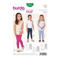 Burda Childrens Easy Sewing Pattern 9415 Leggings in 3 Styles