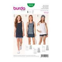 burda childrens sewing pattern 9418 casual racer back tops