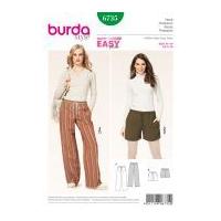 Burda Ladies Easy Sewing Pattern 6735 Casual Trouser Pants & Shorts