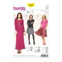 Burda Ladies Easy Sewing Pattern 6692 Panelled Top & Skirt in One Dresses