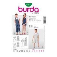 Burda Childrens Sewing Pattern 9464 Dungaree Overalls