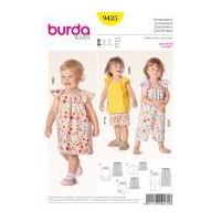 Burda Toddlers Easy Sewing Pattern 9435 Dress, Top, Shorts & Jumpsuit