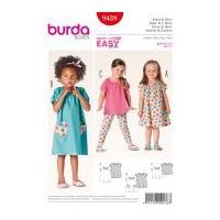 Burda Childrens Easy Sewing Pattern 9438 Dresses & Tops