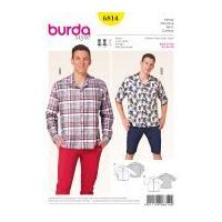 Burda Mens Sewing Pattern 6814 Shirts with Pockets