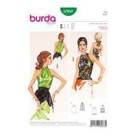 Burda Ladies Easy Sewing Pattern 6968 Vintage Style Halter Neck Tops