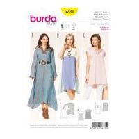 Burda Ladies Easy Sewing Pattern 6731 Loose Fit Tunic Top & Dresses