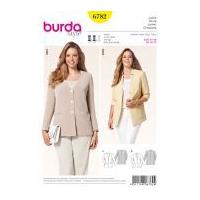 burda ladies plus size sewing pattern 6782 casual blazer jackets