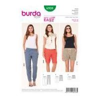 Burda Ladies Easy Sewing Pattern 6938 Casual Trouser Pants & Shorts