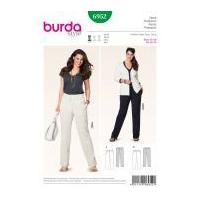 Burda Ladies Plus Sizes Easy Sewing Pattern 6952 Classic Smart Trouser Pants