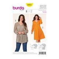 Burda Ladies Plus Sizes Easy Sewing Pattern 6972 Tunic Top & Dress