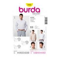 Burda Men's Sewing Pattern 7045 Smart Long Sleeve Shirts