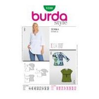 Burda Ladies Plus Sizes Easy Sewing Pattern 8100 Simple Tunic Tops