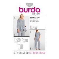 Burda Ladies Plus Sizes Easy Sewing Pattern 8108 Casual Top, Jacket & Pants