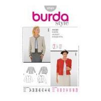 Burda Ladies Easy Sewing Pattern 8949 Fitted Collarless Short Jackets