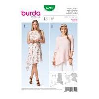Burda Ladies Plus Size Easy Sewing Pattern 6790 Asymmetric Dress & Tunic Top