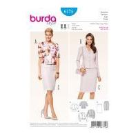 Burda Ladies Sewing Pattern 6775 Short Fitted Jacket & Pencil Skirt Suit