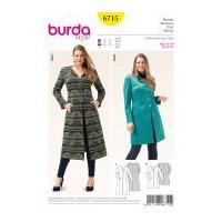 Burda Ladies Plus Size Easy Sewing Pattern 6715 Coats in 2 Lengths