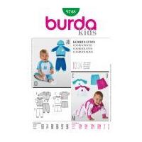 Burda Toddlers Easy Sewing Pattern 9748 Top, Hoodie, Pants & Shorts