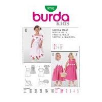 Burda Childrens Easy Sewing Pattern 9702 Dresses, Apron & Jacket