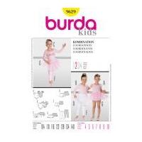 Burda Childrens Easy Sewing Pattern 9629 Ballet Leotard, Tutu & Accessories