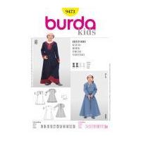 Burda Childrens Easy Sewing Pattern 9473 Historical Dress & Bonnet Costumes