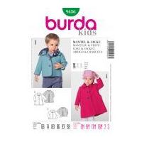 Burda Toddlers Easy Sewing Pattern 9456 Coat & Jacket