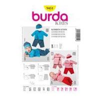 burda baby easy sewing pattern 9451 tops pants hat