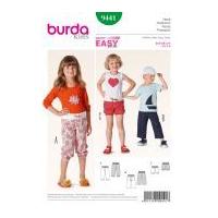 burda childrens easy sewing pattern 9441 shorts trouser pants
