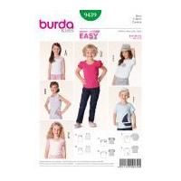 Burda Childrens Easy Sewing Pattern 9439 Summer Tops & T-Shirts