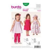 Burda Childrens Easy Sewing Pattern 9437 Top, Pants & Dresses