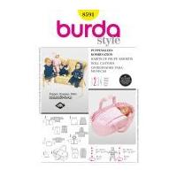 Burda Craft Easy Sewing Pattern 8591 Doll Clothes & Baby Tote Carrier
